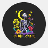 Christian Bible Verse Dry Bones Come Alive Ezekiel Ronde Sticker (Voorkant)