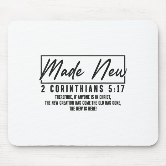 Christian Bible Verse Faith God Made New 2 Corinth Muismat (Voorkant)