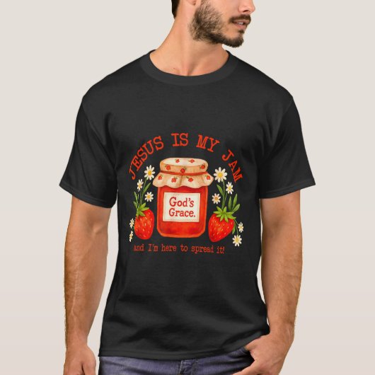 Christian Bible Verse Faith Strawberry Jesus Is My T-shirt (Voorkant)