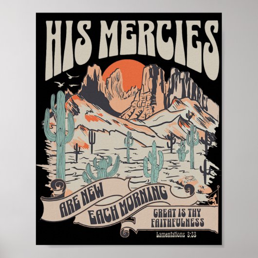Christian Bible Verse His Mercies Are New Each Mor Poster (Voorkant)