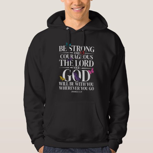 Christian Bible Verse Joshua 19 Butterfly Hoodie (Voorkant)
