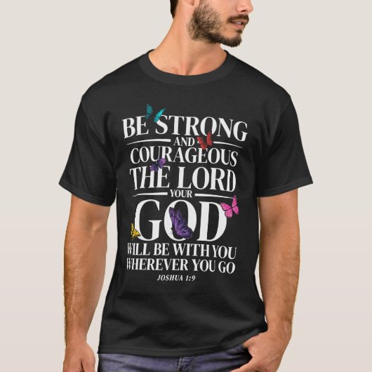 Christian Bible Verse Joshua 19 Butterfly T-shirt (Voorkant)