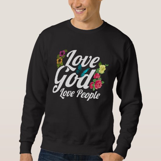 Christian Bible Verse Love God Flower Butterfly Trui (Voorkant)