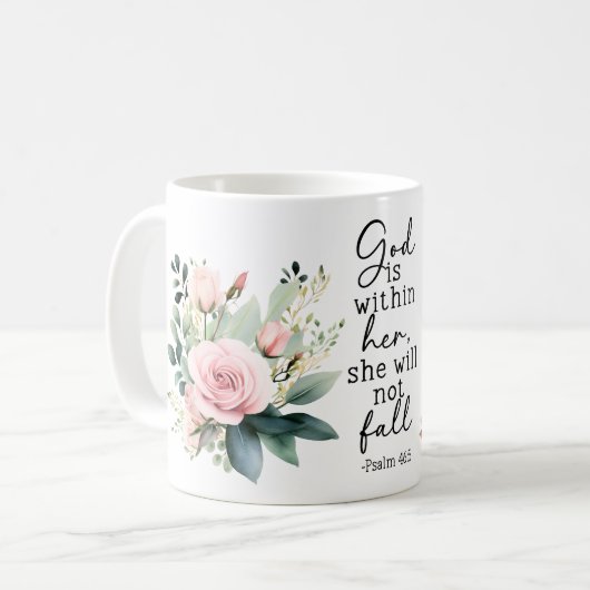 Christian Bible Verse Psalms Coffee Mug Koffiemok (Voorkant links)