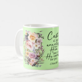 Christian Bible Verse Psalms Floral Coffee Mug Koffiemok