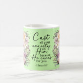 Christian Bible Verse Psalms Floral Coffee Mug Koffiemok (Center)