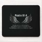 Christian Bible Verse Quote Psalm 91 4 Design On T Muismat (Voorkant)