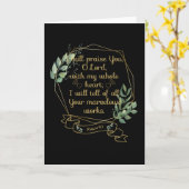 Christian Bible Verse Quote Psalm 9 1 Kaart (Gele Bloem)