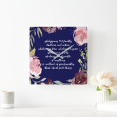 Christian Bible Verse Scripting Clock Vierkante Klok (Huis)