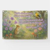 Christian Bible Verse Spring Floral Easter Church Spandoek (Horizontaal)