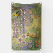 Christian Bible Verse Spring Floral Easter Church Spandoek (Verticaal)