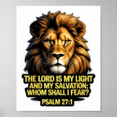 Christian Bible Verse The Lord Is My Light And My  Poster (Voorkant)
