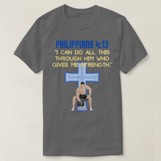 Christian Bible Verse Workout Gym Gear Eercise Top (Design voorkant)