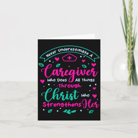 Christian Caregiver Female Caregiver Appreciation  Kaart (Voorkant)