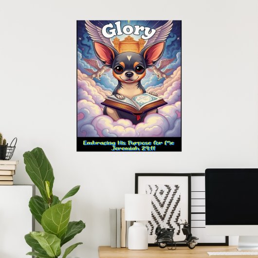 Christian Chihuahua Embracing His Purpose For Me Poster (Thuiskantoor)