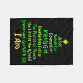 Christian Christmas Jesus Bible Names Xmas Tree Sh Fleece Deken (Voorkant (Horizontaal))