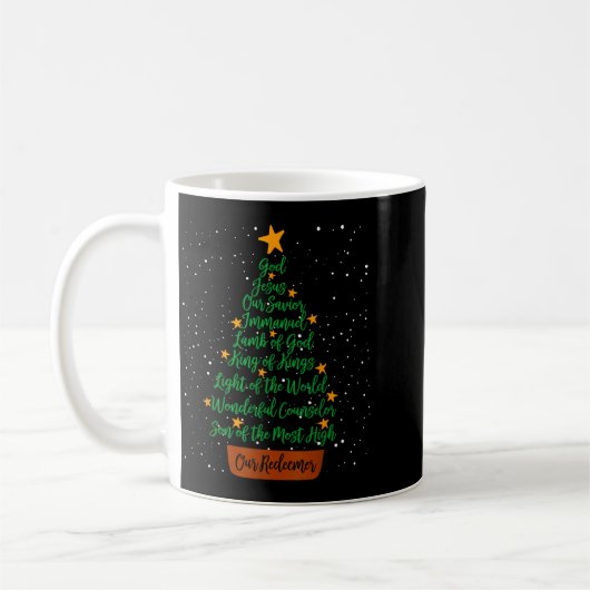 Christian Christmas Jesus Bible Names Xmas Tree Sh Koffiemok (Links)