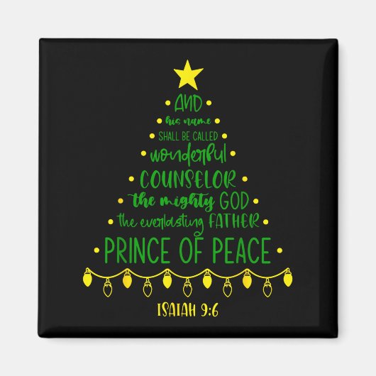 Christian Christmas Jesus Bible Names Xmas Tree Sh Magneet (Voorkant)