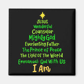 Christian Christmas Jesus Bible Names Xmas Tree Sh Magneet (Voorkant)