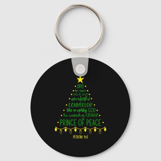 Christian Christmas Jesus Bible Names Xmas Tree Sh Sleutelhanger (Voorkant)