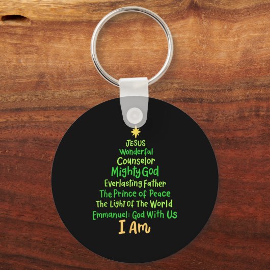 Christian Christmas Jesus Bible Names Xmas Tree Sh Sleutelhanger (Voorkant)