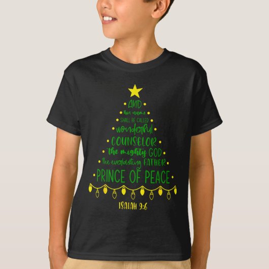 Christian Christmas Jesus Bible Names Xmas Tree Sh T-shirt (Voorkant)