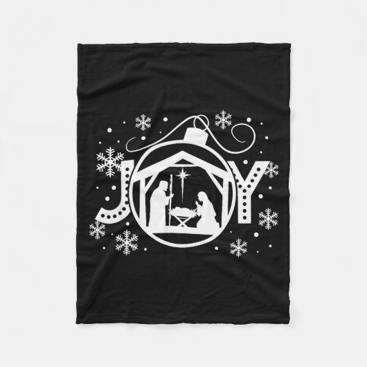 Christian Christmas Joy Jesus Nativity Scene Faith Fleece Deken (Voorkant)