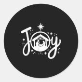 Christian Christmas Joy Jesus Nativity Scene Faith Ronde Sticker (Voorkant)