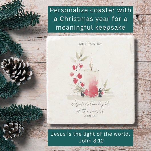 Christian Christmas Modern Scripture Candle Custom Stenen Onderzetter