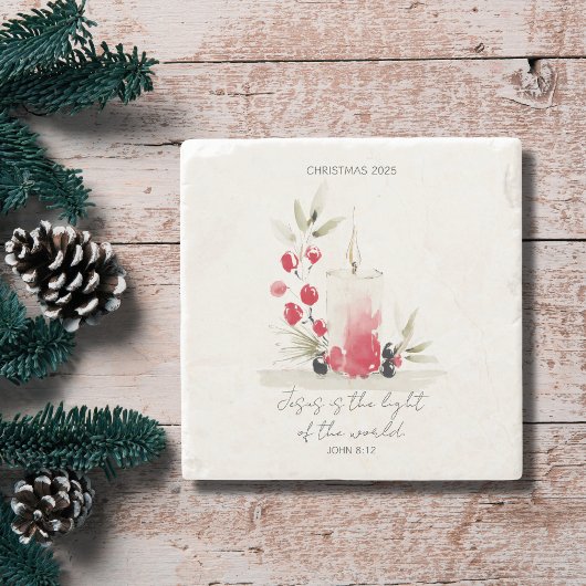 Christian Christmas Modern Scripture Candle Custom Stenen Onderzetter
