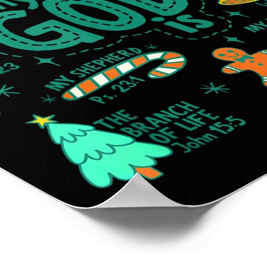 Christian Christmas My God Is Jesus Is The Reason  Poster (Hoek)