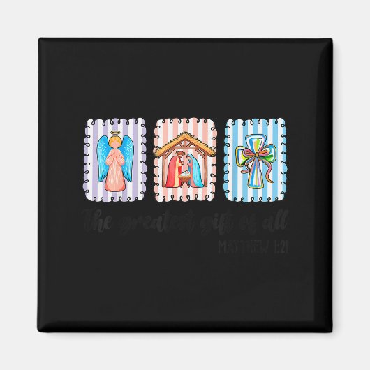 Christian Christmas Nativity Scene Jesus Faith Bel Magneet (Voorkant)