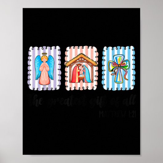 Christian Christmas Nativity Scene Jesus Faith Bel Poster (Voorkant)