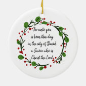 Christian Christmas Scripture Sticker Scripture Keramisch Ornament (Achterkant)