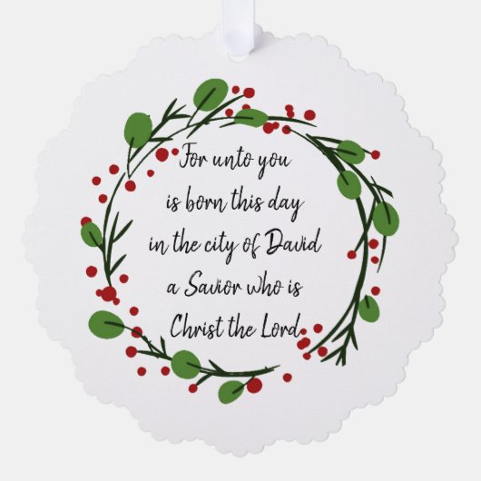 Christian Christmas Scripture Sticker Scripture Ornament Kaart (Voorkant)