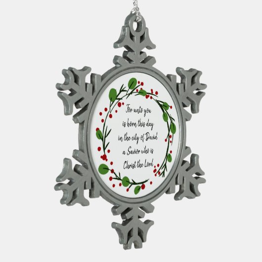 Christian Christmas Scripture Sticker Scripture Tin Sneeuwvlok Ornament (Links)