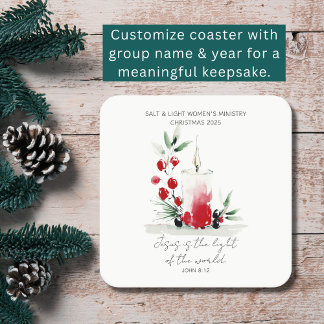 Christian Christmas Scripture Stylish Custom Event Kartonnen Onderzetters