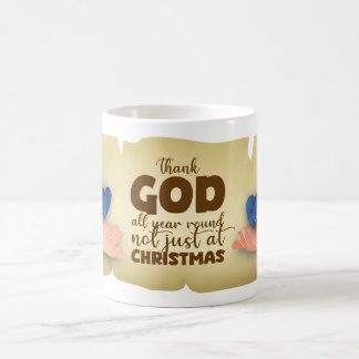 Christian Christmas Thank God blue heart Mug Koffiemok