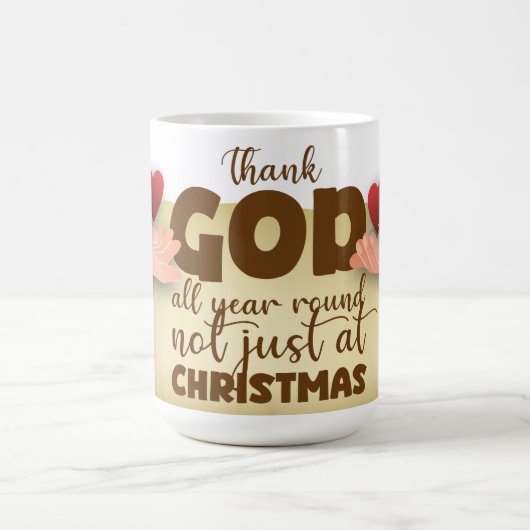 Christian Christmas Thank God Mug Koffiemok (Center)