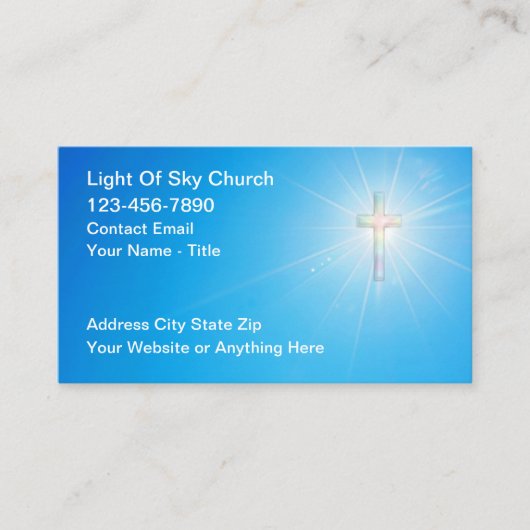 Christian Church Business Cards With Cross Visitekaartje (Voorkant)