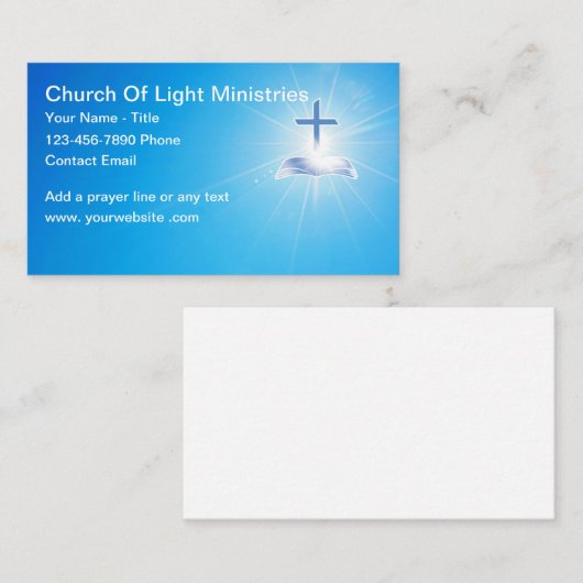 Christian Church Theme Prayer Bible Cards Visitekaartje (Voorkant / Achterkant)
