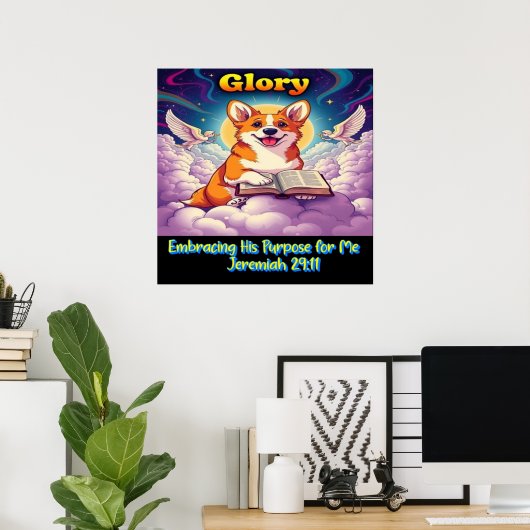 Christian Corgi Embracing His Purpose For Me Poster (Thuiskantoor)