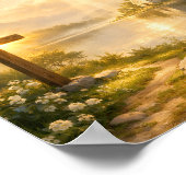 Christian Cross and Bible Sunrise Poster (Hoek)