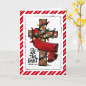 Christian Cross Be The Light Christmas Card Kaart (Gele Bloem)