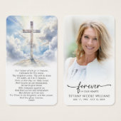 Christian Cross Forever in Our Hearts Prayer Cards Visitekaartje (Voorkant /achterkant)