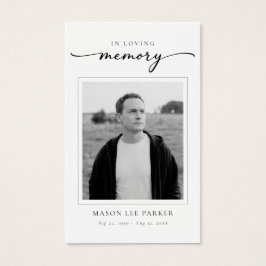 Christian Cross Funeral Memorial Photo Prayer Card Visitekaartje