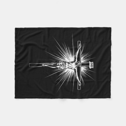 Christian Cross Jesus Christ Men Women Christians Fleece Deken (Voorkant (Horizontaal))