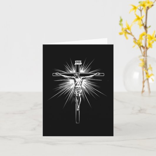 Christian Cross Jesus Christ Men Women Christians Kaart (Gele Bloem)