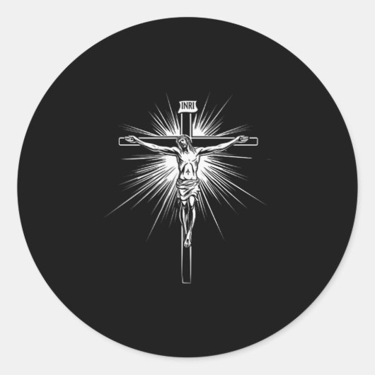 Christian Cross Jesus Christ Men Women Christians  Ronde Sticker (Voorkant)