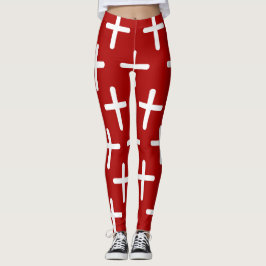 Christian cross pattern design  leggings
